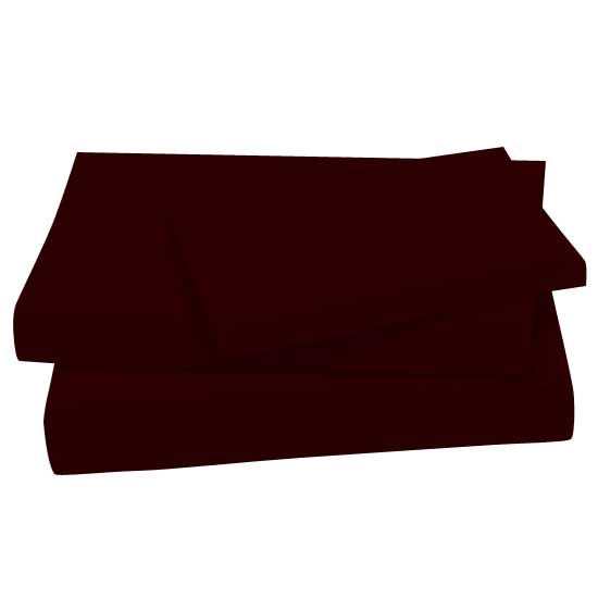 TW-FL-BRN Twin Sheet Sets - Solid Brown Cotton Jersey Knit T sku TW-FL-BRN