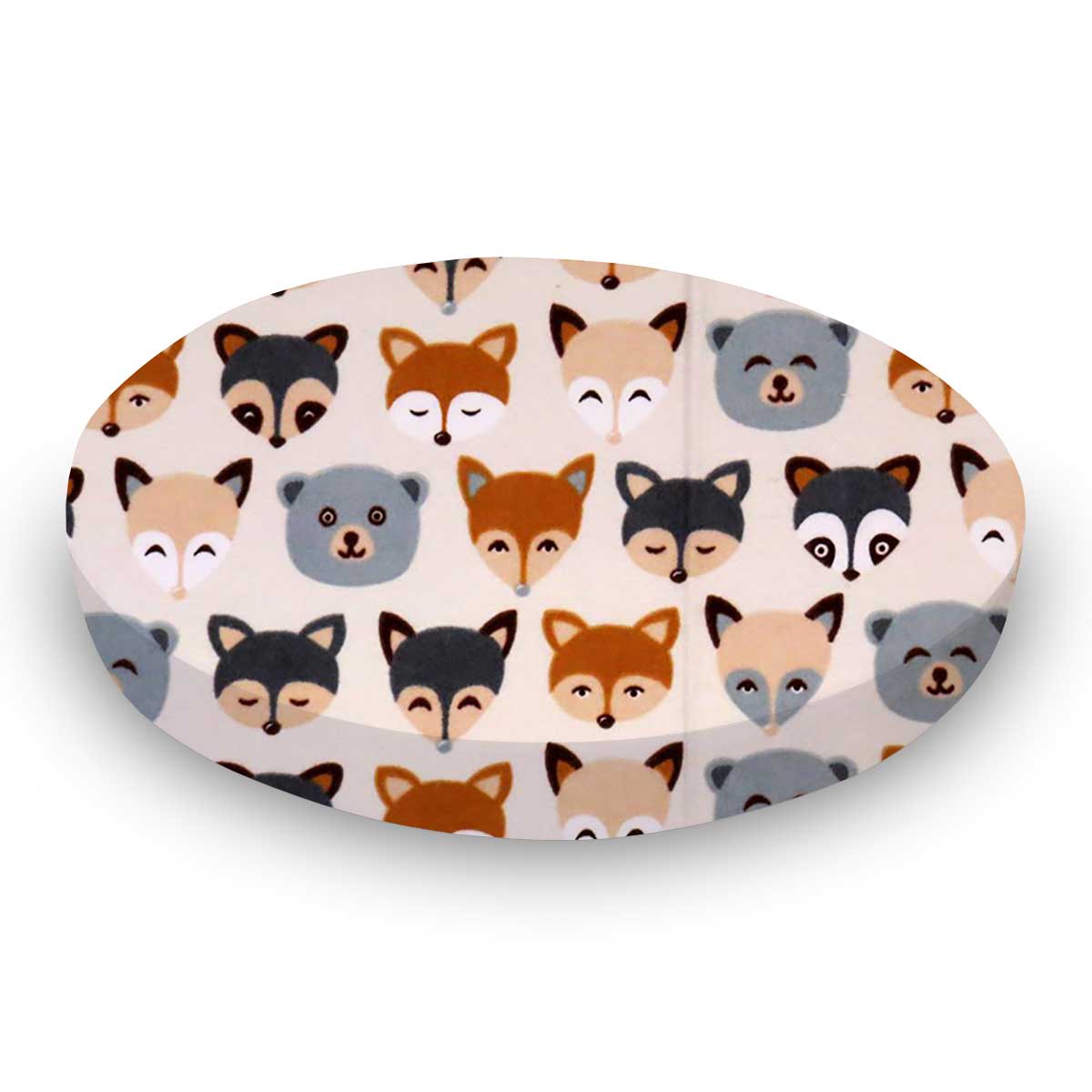 Round Crib - Woodland Animals - 45`` Fitted