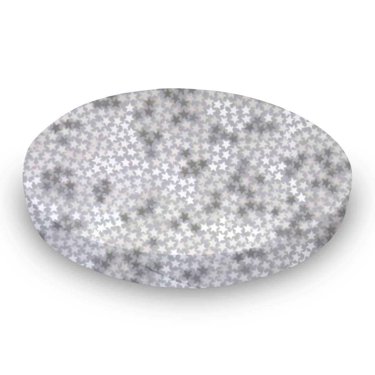 Round Crib - Gray Stars - 42`` Fitted