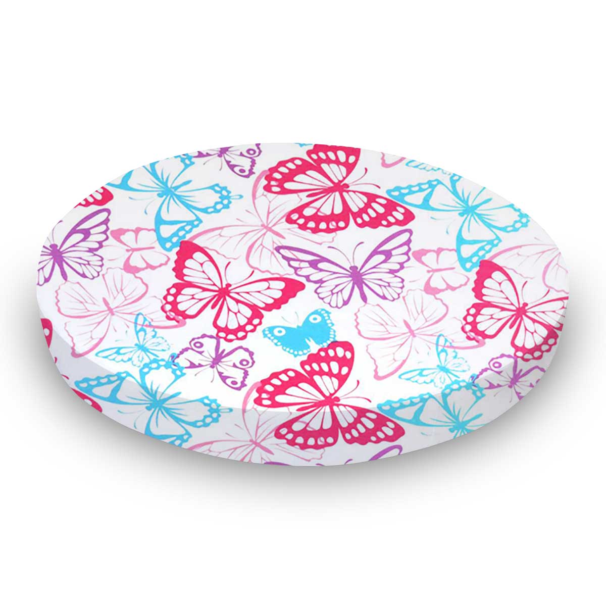 Oval Crib (Stokke Sleepi) - Butterflies Jersey Knit - Fitted  Oval