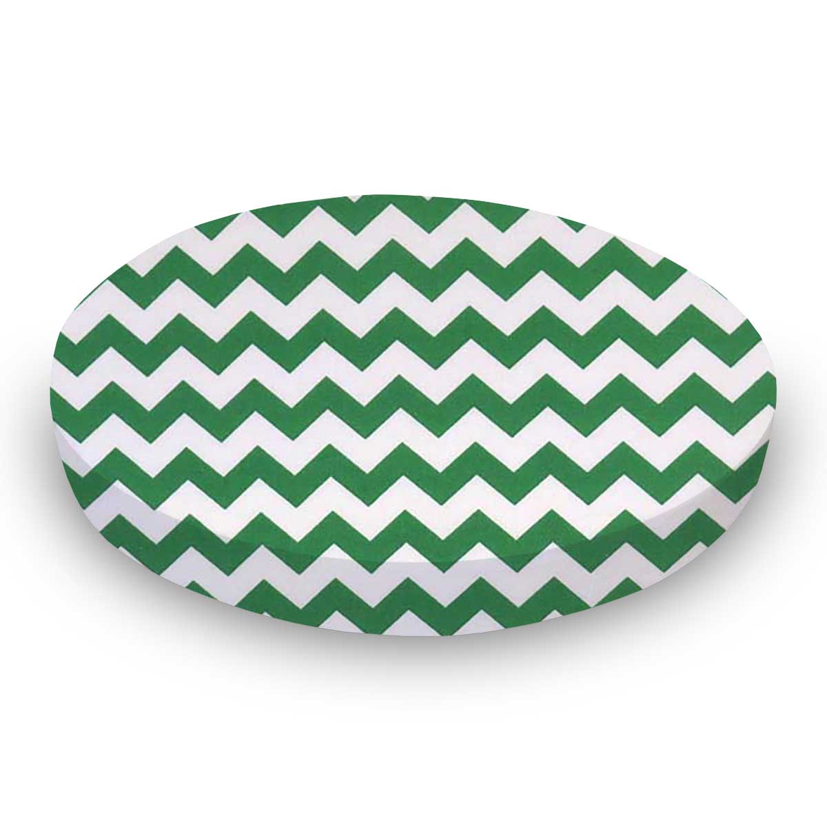 Oval (Stokke Mini) - Forest Green Chevron Zigzag - Fitted  Oval