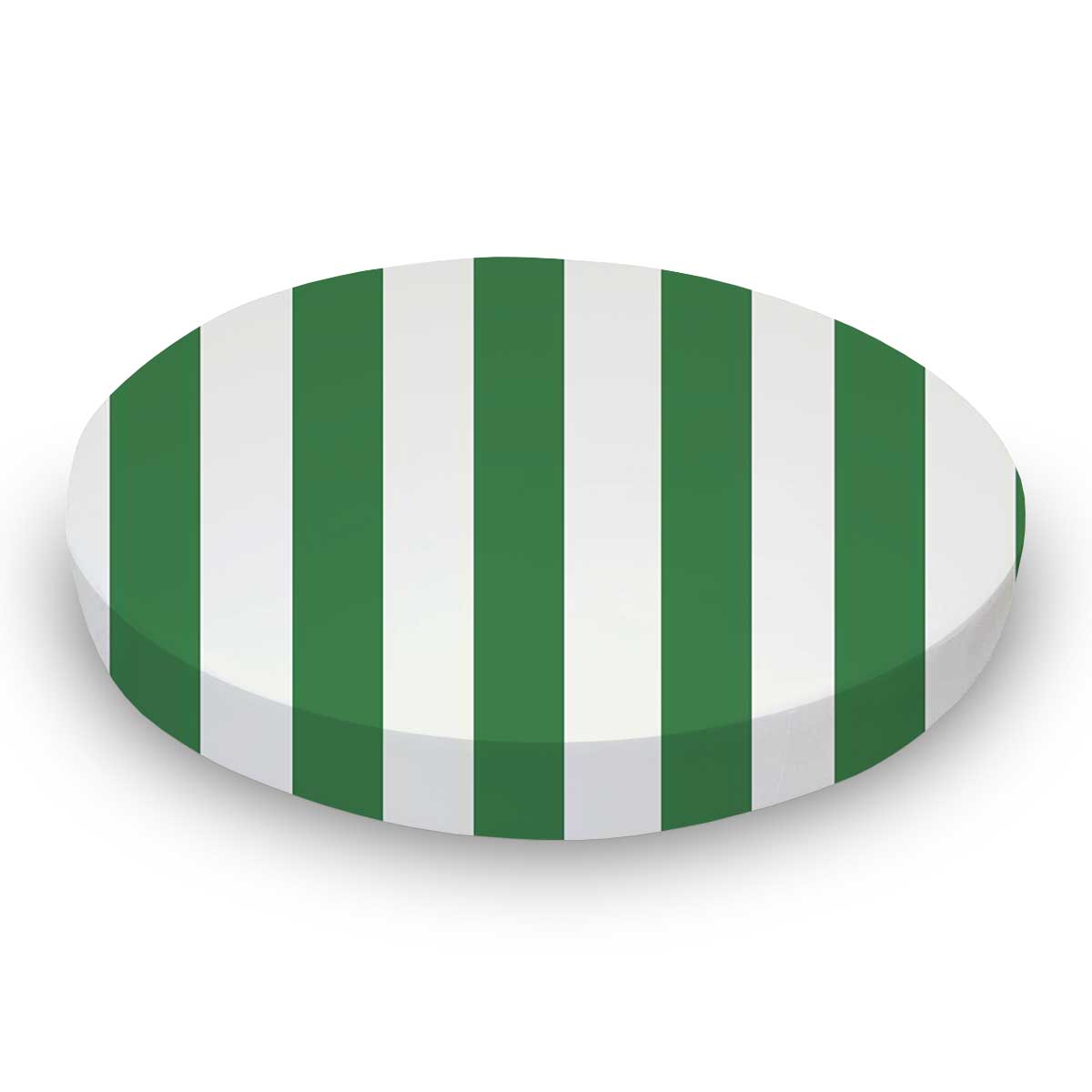 Round Crib - Forest Green Stripe - 42`` Fitted