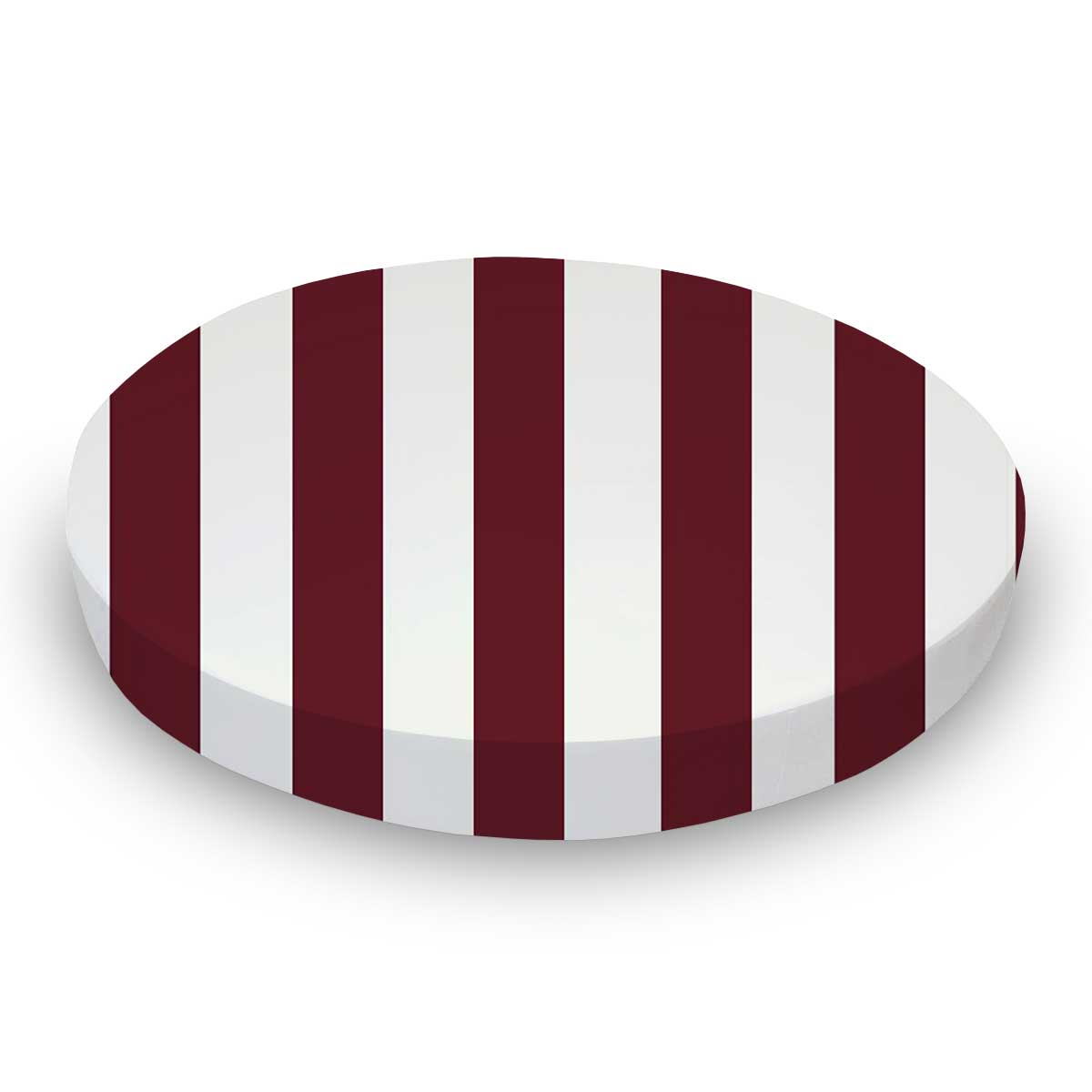 Round Crib - Burgundy Stripe - 45`` Fitted