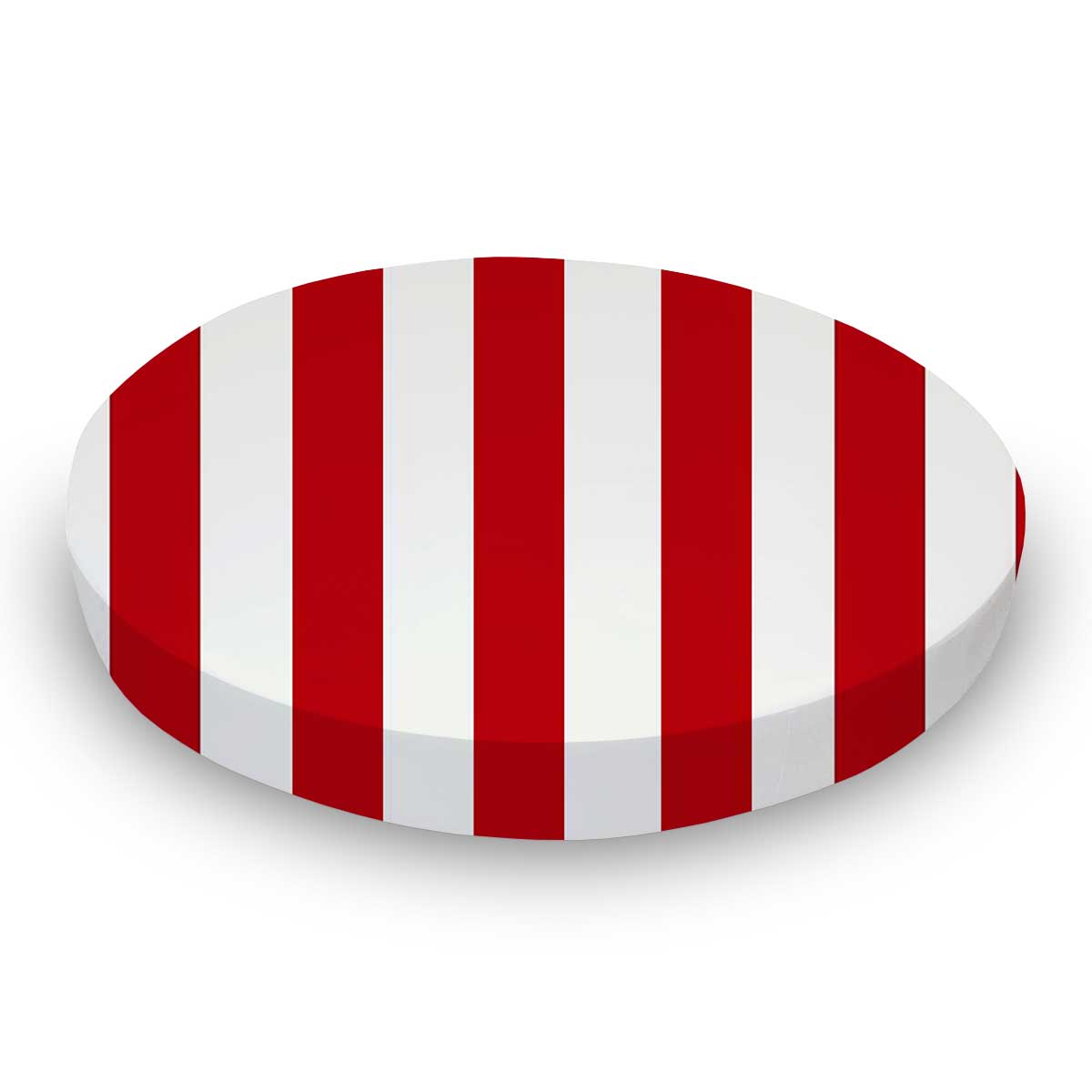 Round Crib - Red Stripe - 45`` Fitted