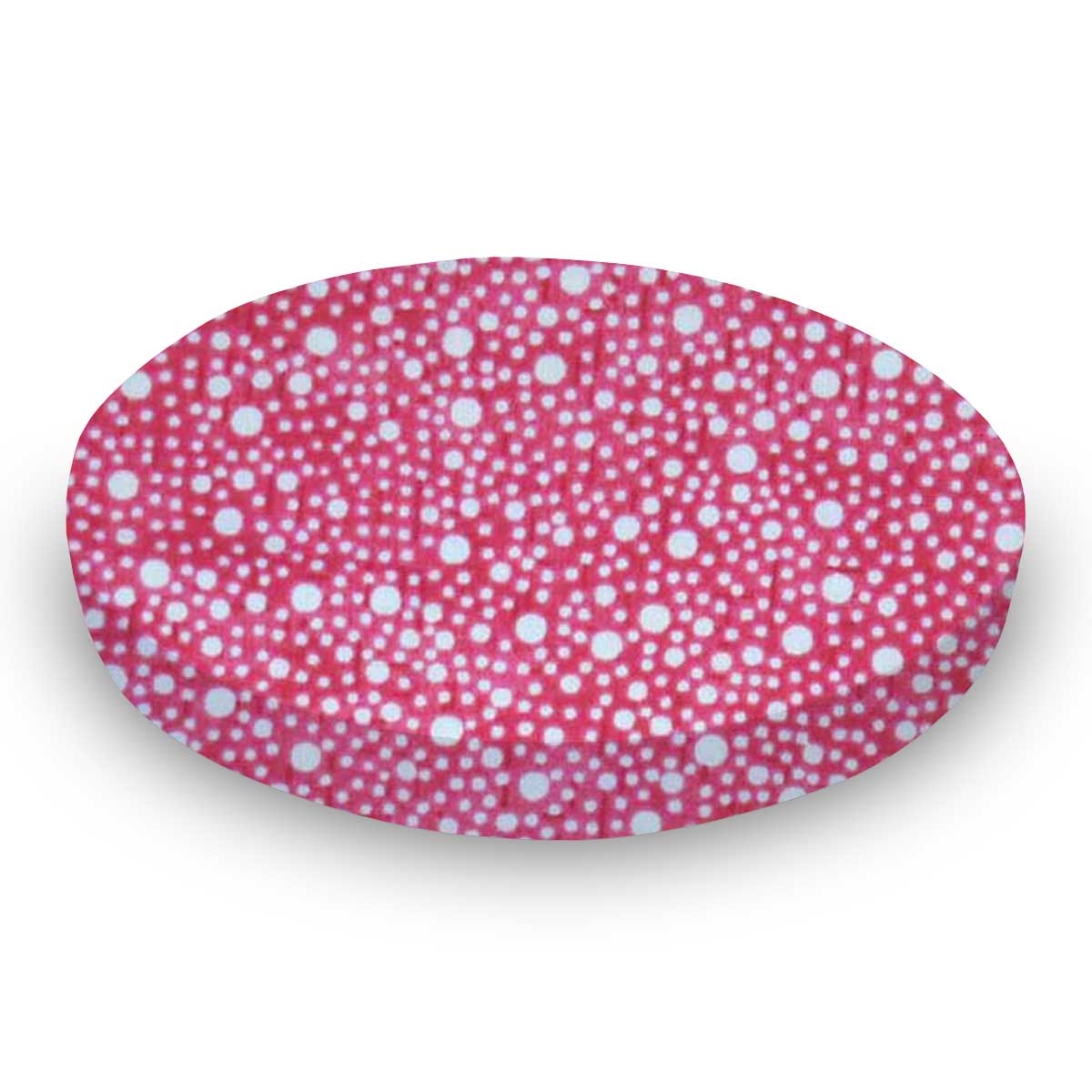 Round Crib - Confetti Dots Hot Pink - 45`` Fitted