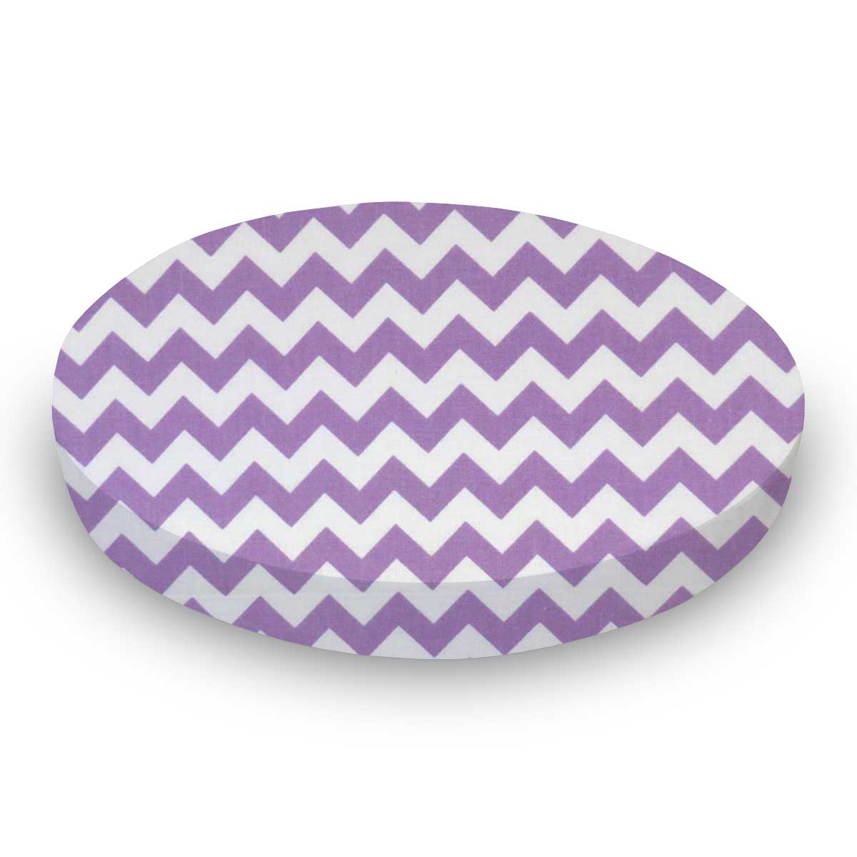 Round Crib - Lilac Chevron Zigzag - 45`` Fitted