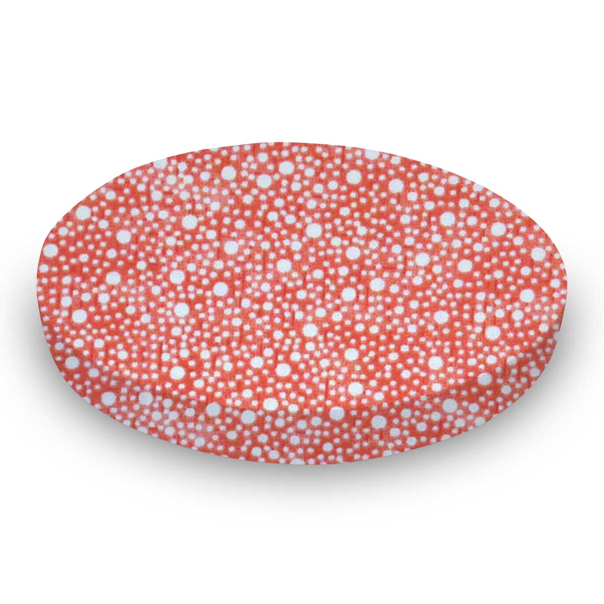 Round Crib - Confetti Dots Coral - 42`` Fitted