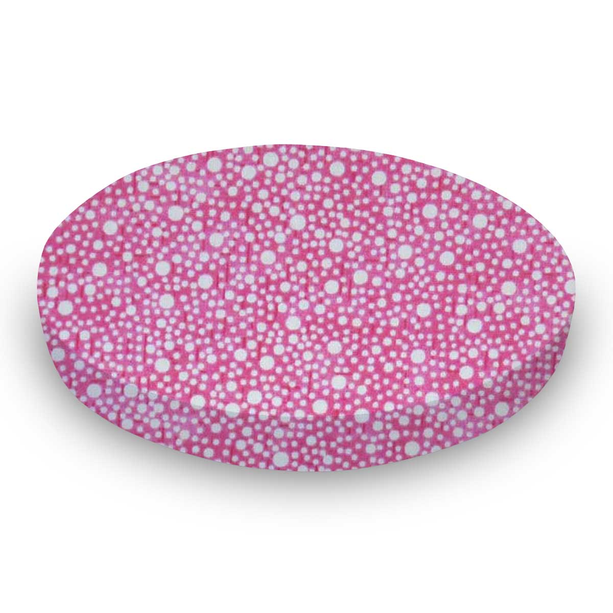 Round Crib - Confetti Dots Pink - 42`` Fitted