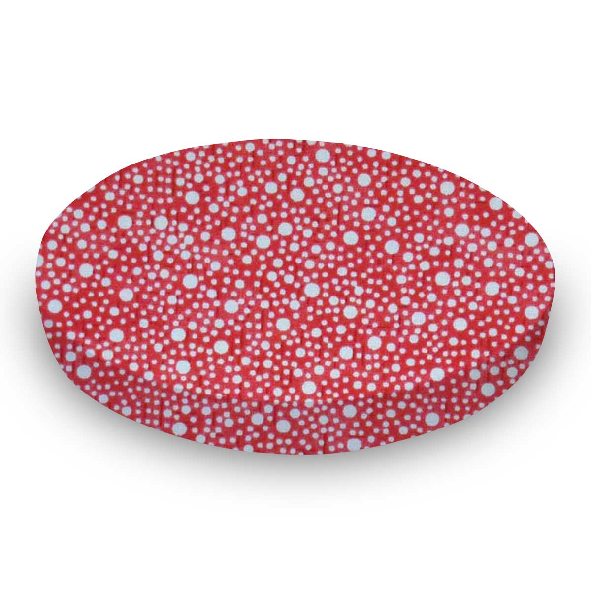 Round Crib - Confetti Dots Red - 45`` Fitted