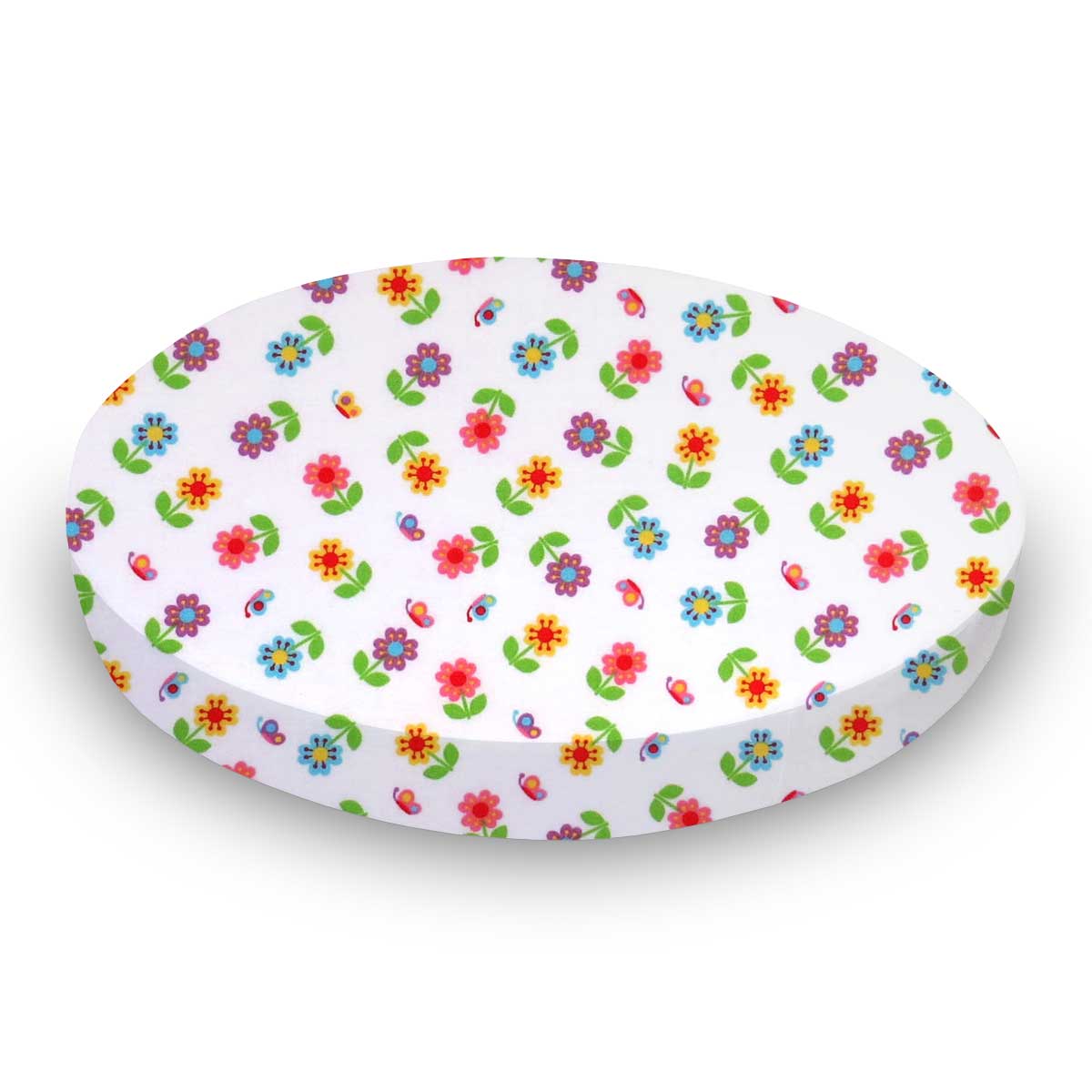 RC42-W1137 Round Crib - Colorful Roses - 42`` Fitted sku RC42-W1137