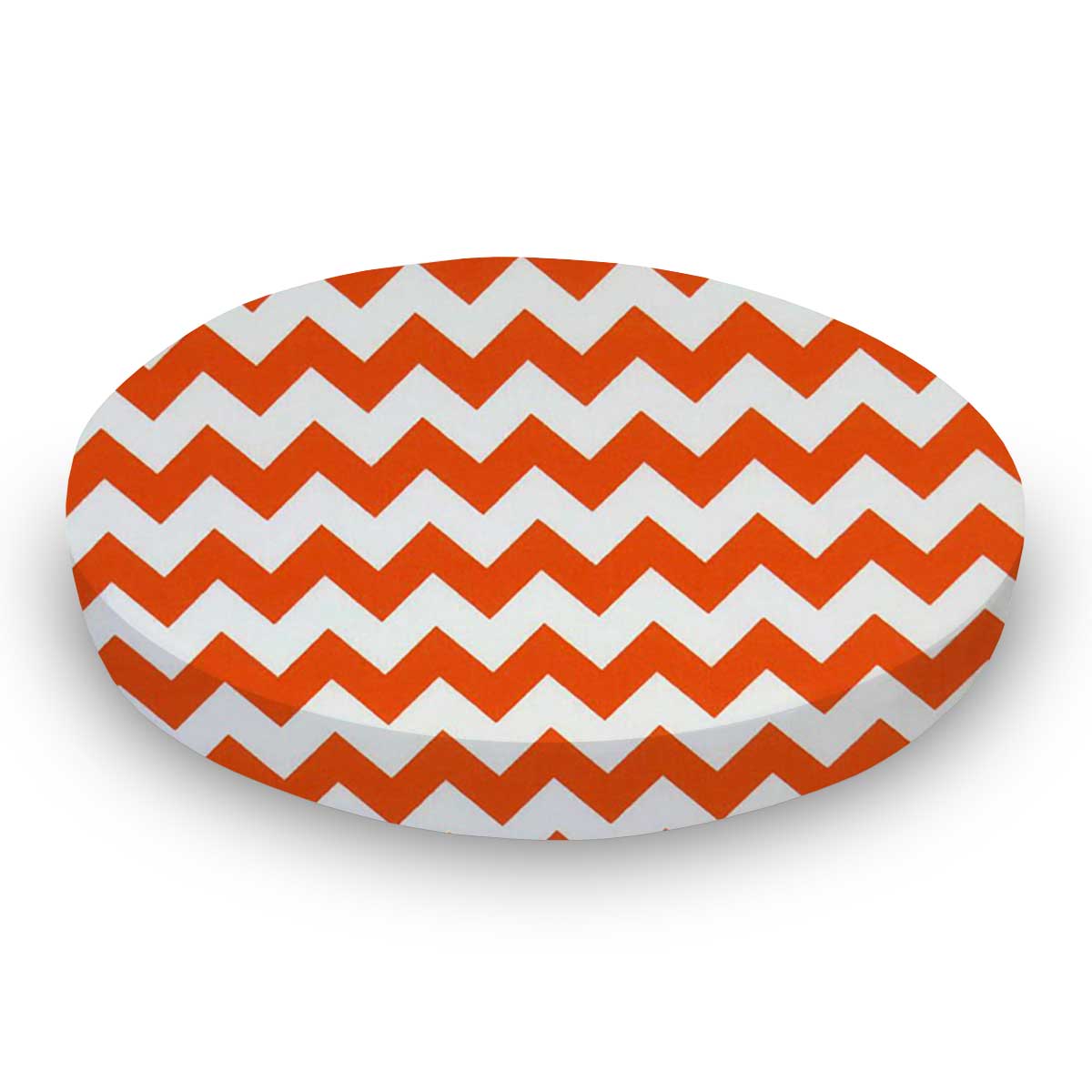 Oval Crib (Stokke Sleepi) - Orange Chevron Zigzag - Fitted  Oval