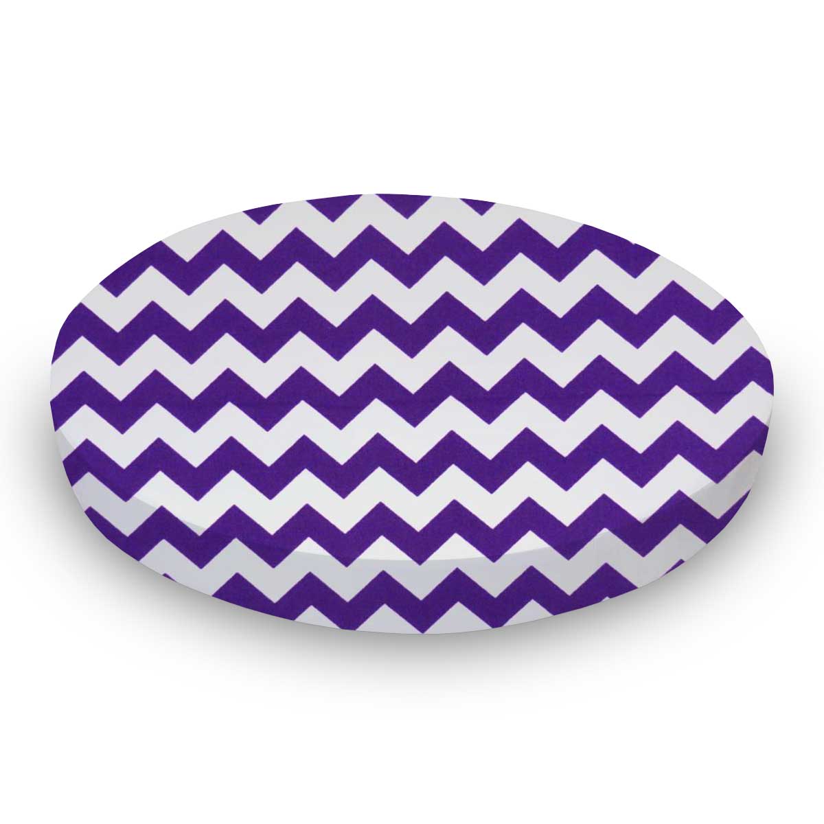 Round Crib - Purple Chevron Zigzag - 42`` Fitted