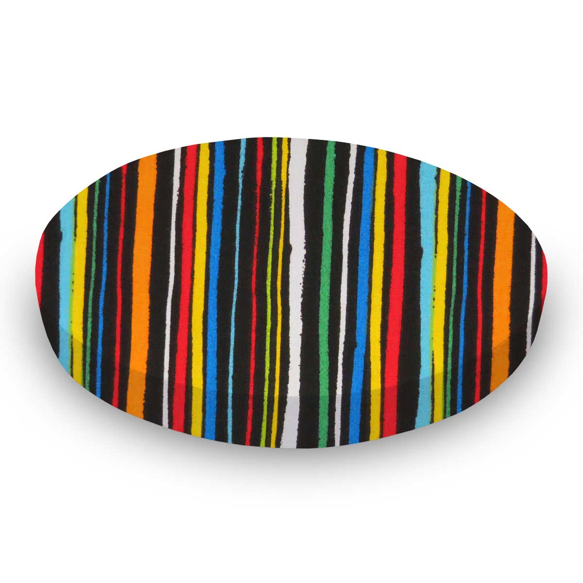 Oval Crib (Stokke Sleepi) - Colored Stripes Black - Fitted  Oval