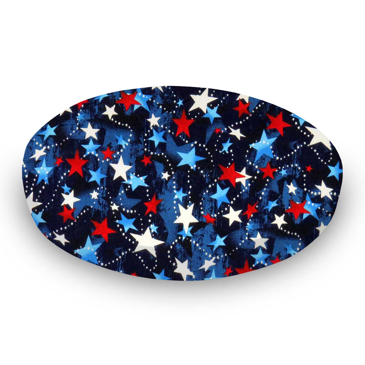 Round Crib - Patriotic Stars - 42`` Fitted