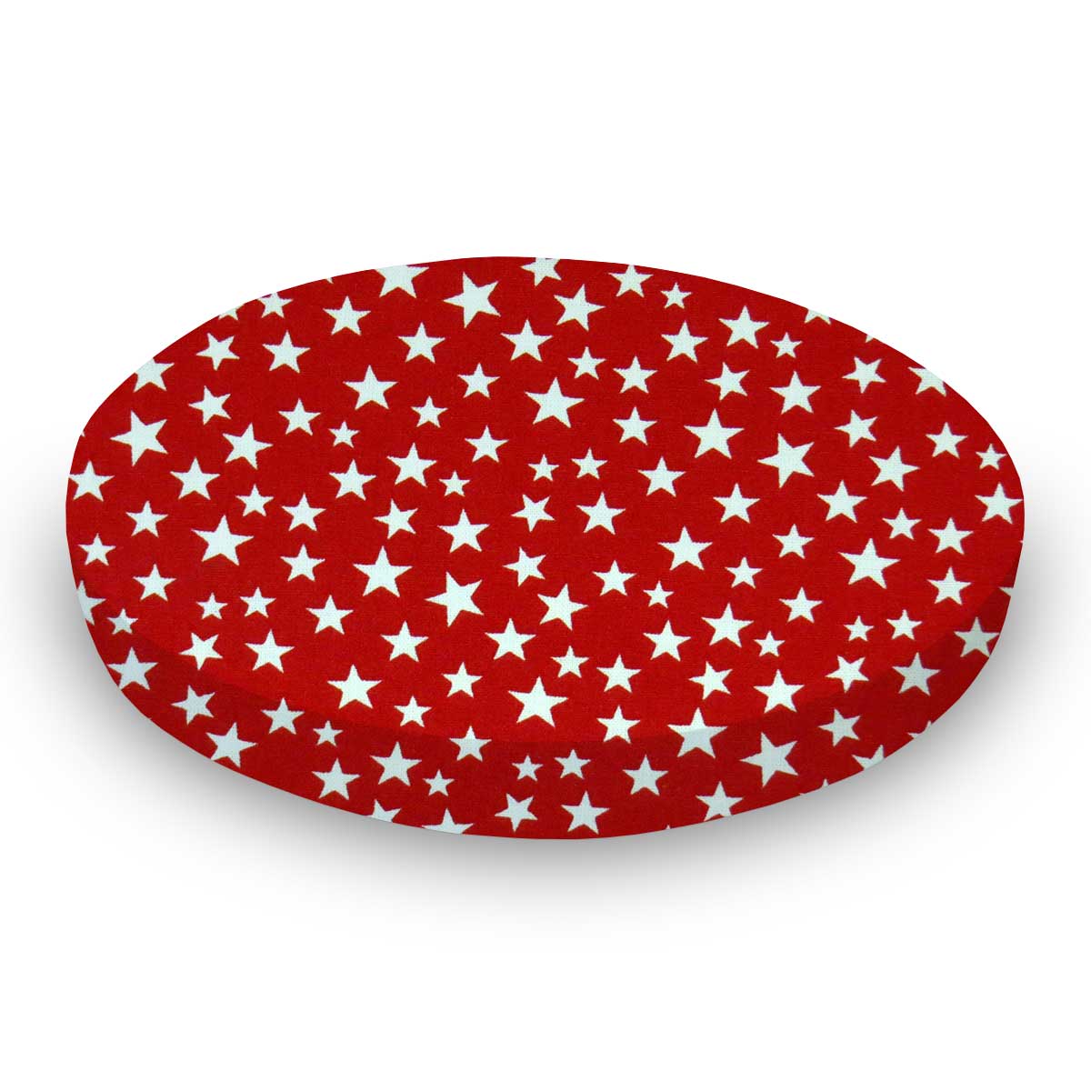 rc42-W1228 Round Crib - Stars Red - 42`` Fitted sku rc42-W1228