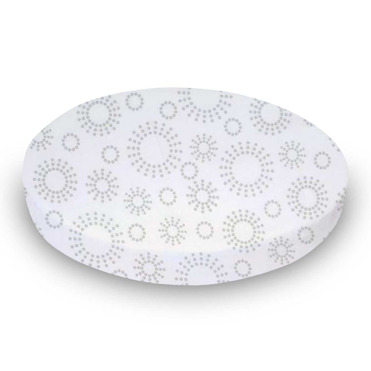 Round Crib - Grey Dot Circles - 42`` Fitted