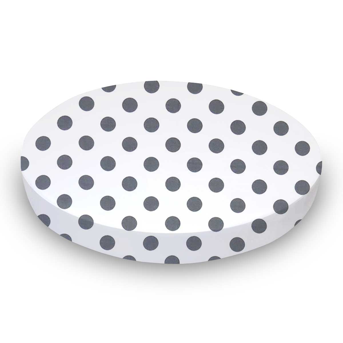 Oval Crib (Stokke Sleepi) - Grey Polka Dots - Fitted  Oval
