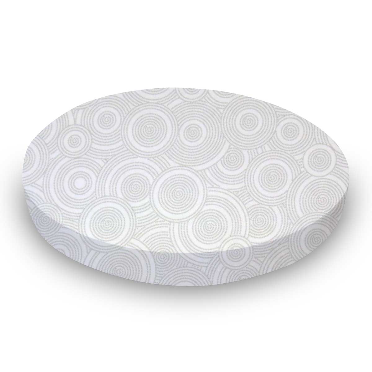 Oval Crib (Stokke Sleepi) - Grey Multi Circles - Fitted  Oval