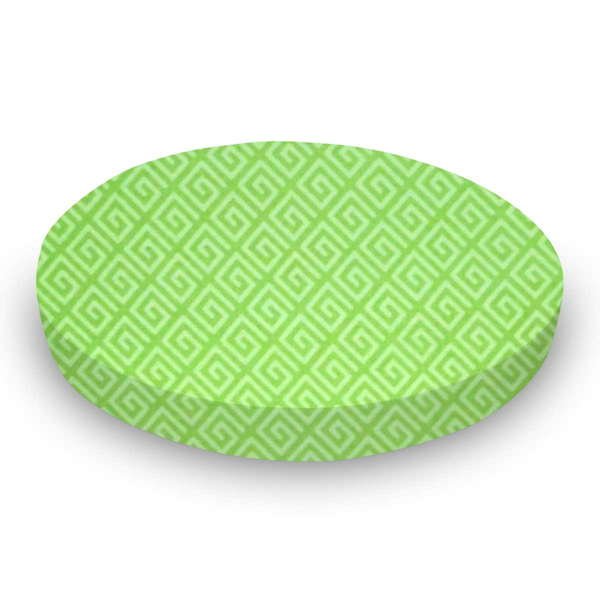 Oval Crib (Stokke Sleepi) - Geo Green - Fitted  Oval