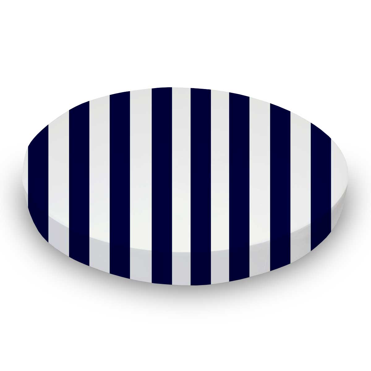 Oval (stokke Mini) - Primary Navy Stripe Woven - Fitted Oval
