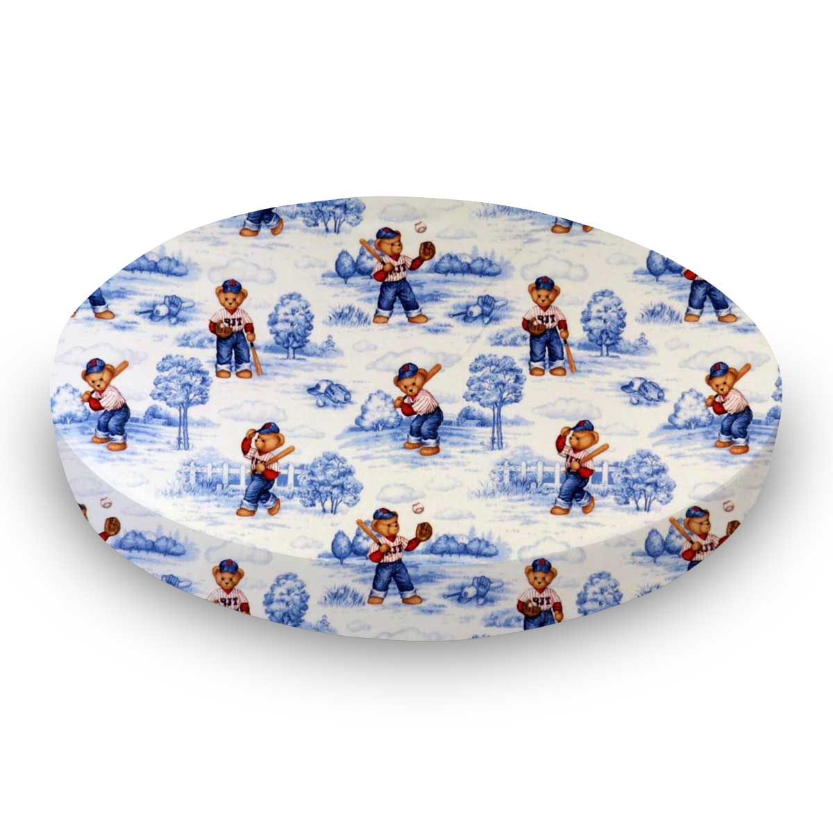 rc42-w668 Round Crib - All Star Toile - 42`` Fitted sku rc42-w668