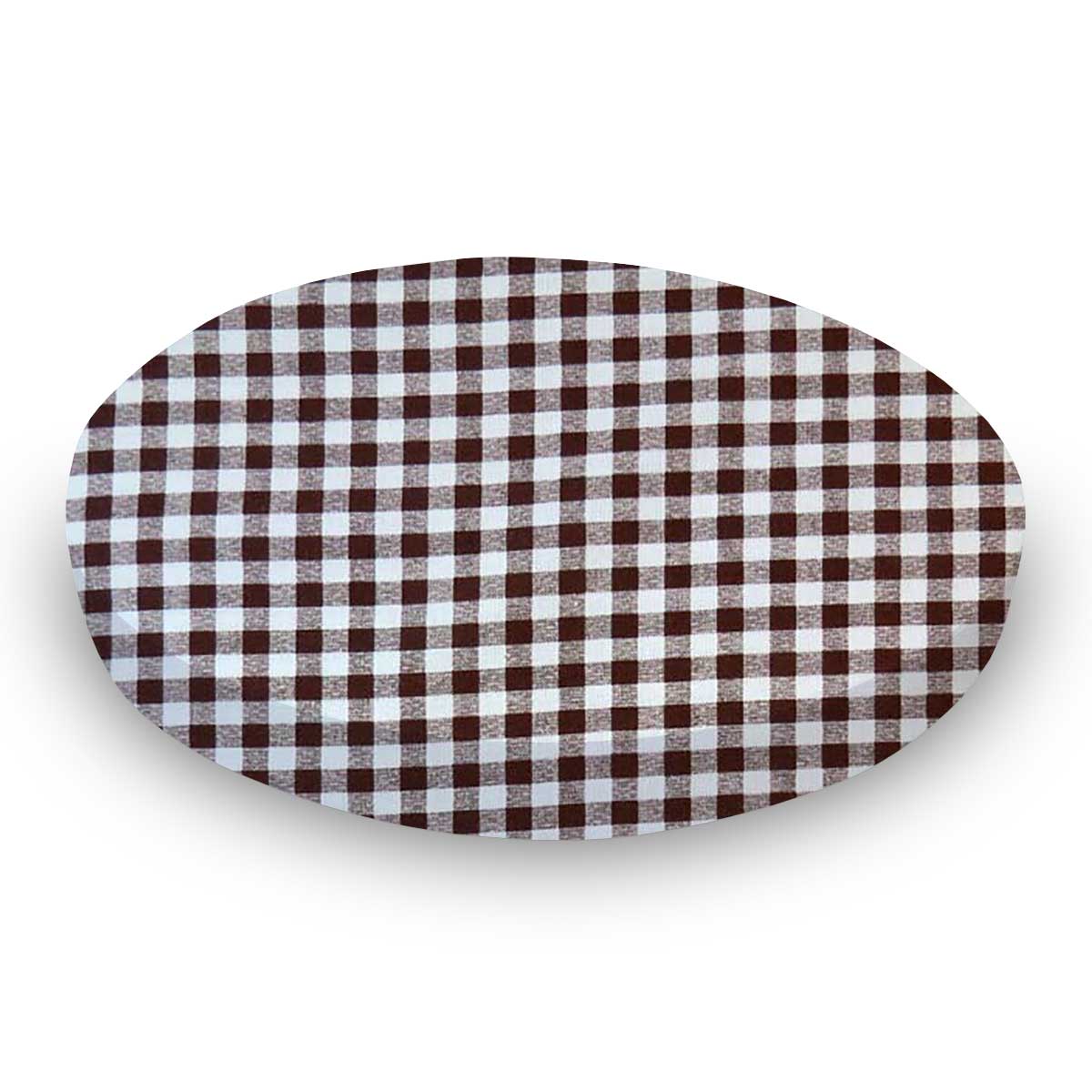 Oval (Stokke Mini) - Brown Gingham Check - Fitted  Oval
