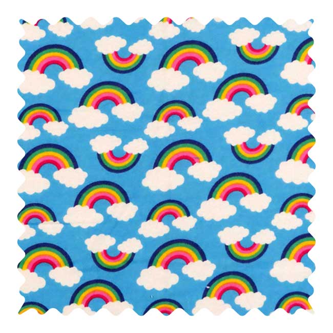 F566 Fabric Shop - Rainbows Blue Fabric - Yard sku F566