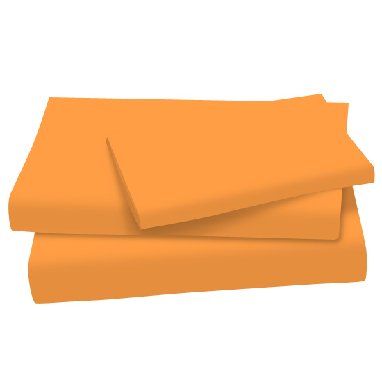 TW-FL-ORG Twin Sheet Sets - Orange Sherbert Cotton Jersey Kn sku TW-FL-ORG