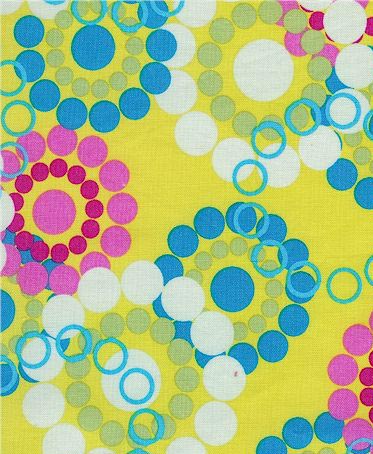 Retro Yellow Circles Print - Woven