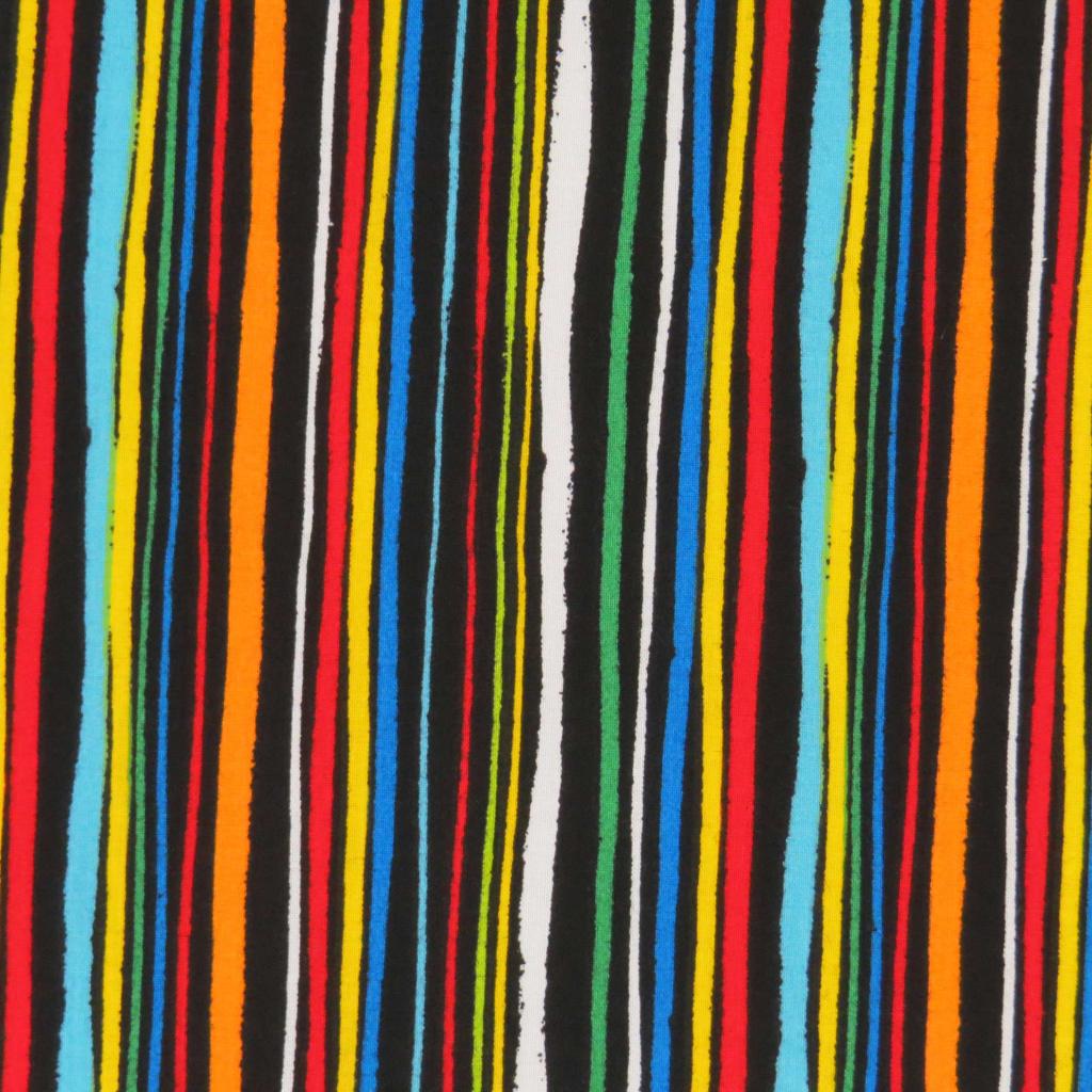 Portable / Mini Crib - Colored Stripes Black - Fitted (24x38x3)