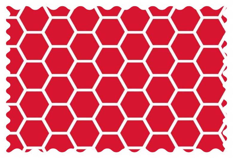 W974 Fabric Shop - Red Honeycomb Fabric - Yard sku W974