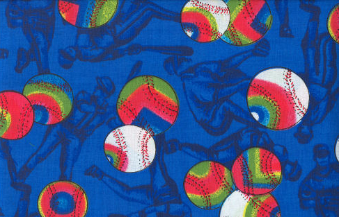 Portable / Mini Crib - Rainbow Baseball Woven - Matching Comforter