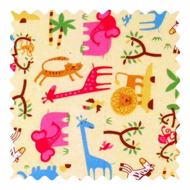 Fabric Shop - Jungle Animals Yellow Fabric - Yard