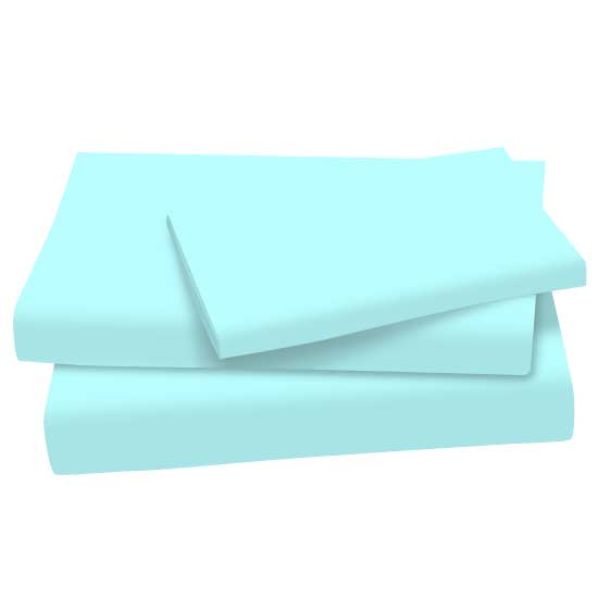 Twin Sheet Sets - Solid Aqua Cotton Jersey Knit Twin - Sheet Set (fitted, flat, pillow case)