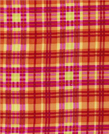 Retro Orange Plaid n Check - Woven
