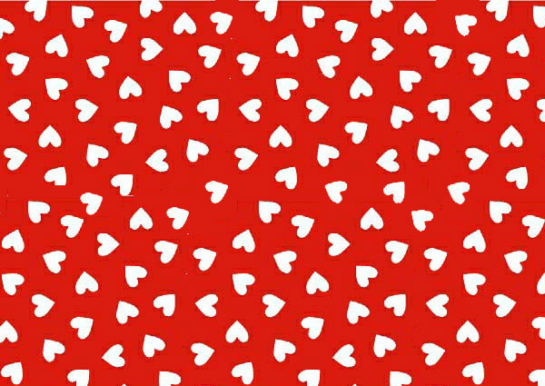 Primary Hearts White On Red Woven