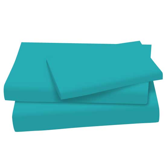 Twin Sheet Sets - Teal Cotton Jersey Knit Twin - Sheet Set (fitted, flat, pillow case)