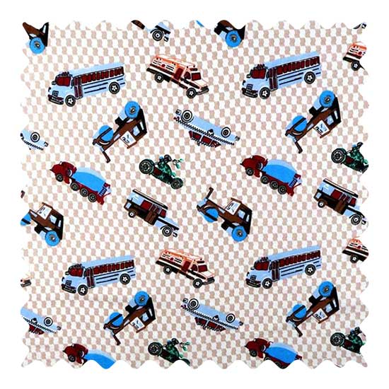 Fabric Shop - Vehicles Cream Fabric - Yard