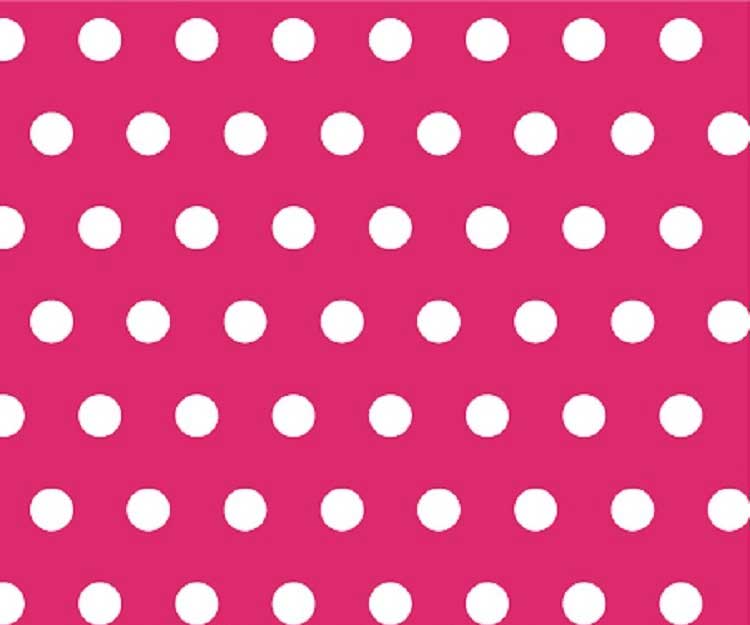Portable / Mini Crib - Polka Dots Hot Pink - Fitted (24x38x3)