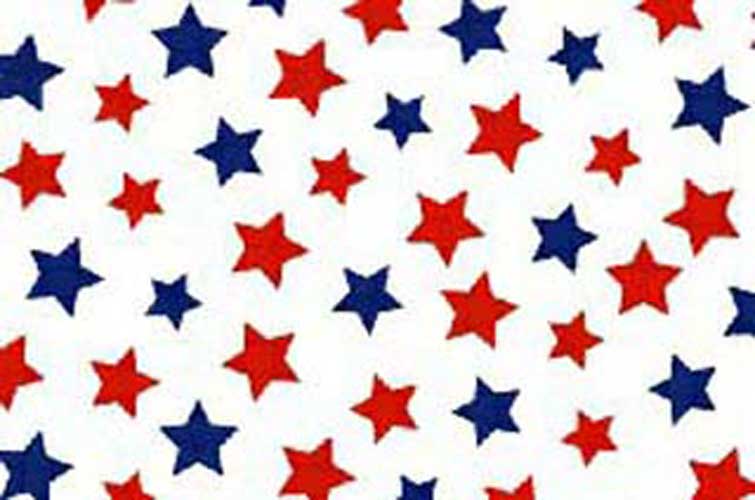 Primary Patriotic Stars On White Woven