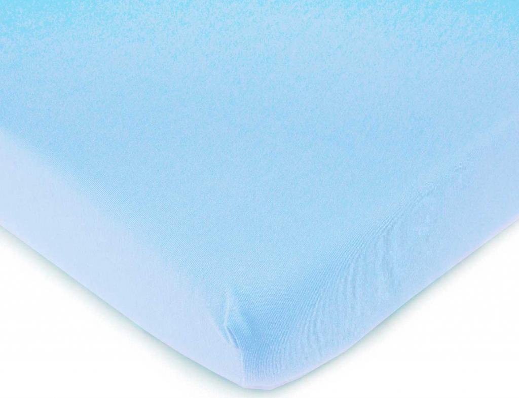 Portable / Mini Crib - Organic Baby Blue Jersey Knit - Fitted (24x38x3)