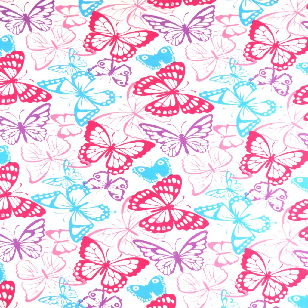 Youth Bed - Butterflies Jersey Knit - Flat