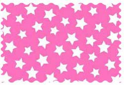 Fabric Shop - Primary Stars White On Pink Woven Fabric - Yard