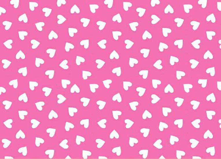 Primary Hearts White On Pink Woven