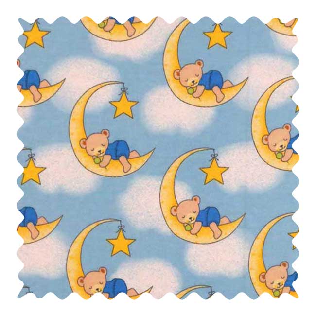 F569 Fabric Shop - Sleepy Bears Blue Fabric - Yard sku F569