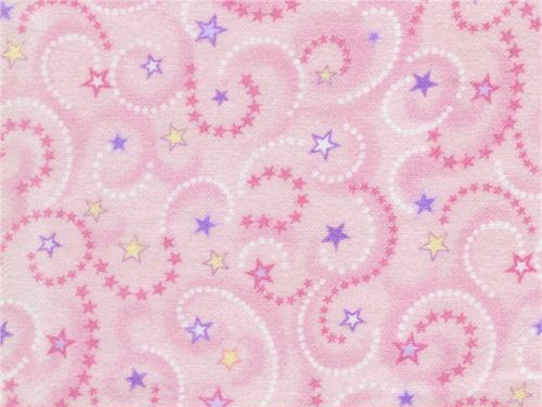 Portable  Mini Crib - Flannel - Pink Star Design - Fitted 24x39x5.5::