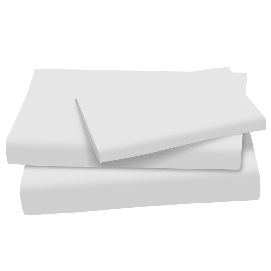 TW-FL-WS1 Twin Sheet Sets - Solid White Cotton Woven - Flat sku TW-FL-WS1