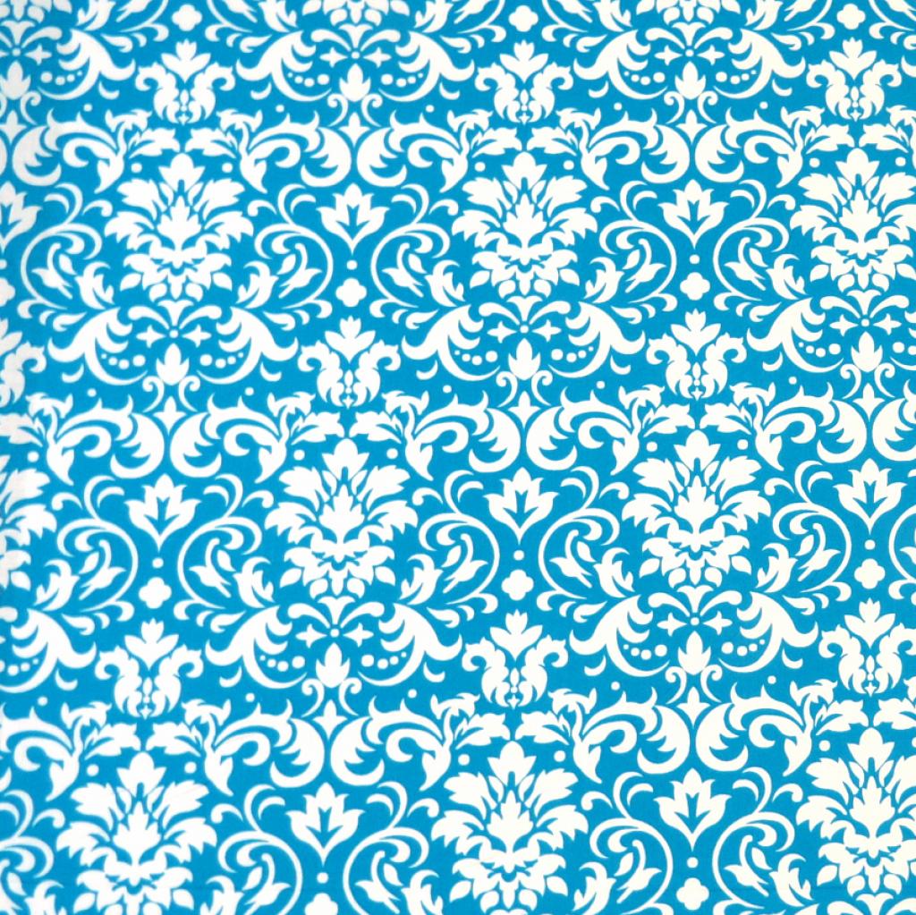 Square Play Yard (Fits Joovy) - Turquoise Damask - Fitted