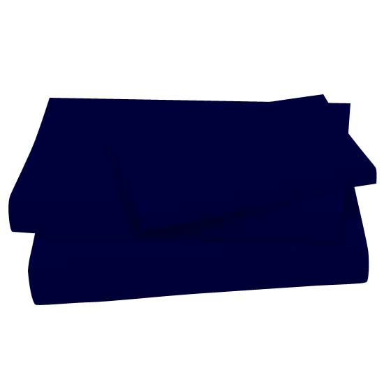 Twin Sheet Sets - Solid Navy Cotton Jersey Knit Twin - Fitted