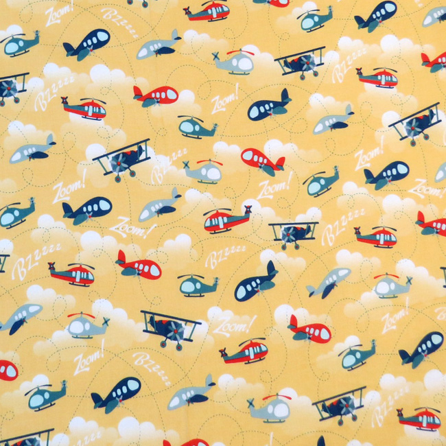 Crib / Toddler - Airplanes Yellow - Baby Pillow Case